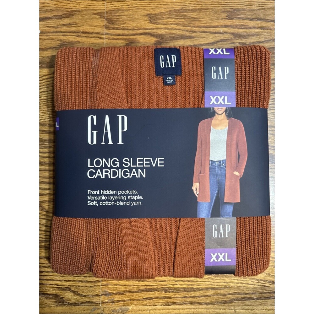Gap Women's‎ Long Sleeve Open Cardigan Size XXL Gingerbread